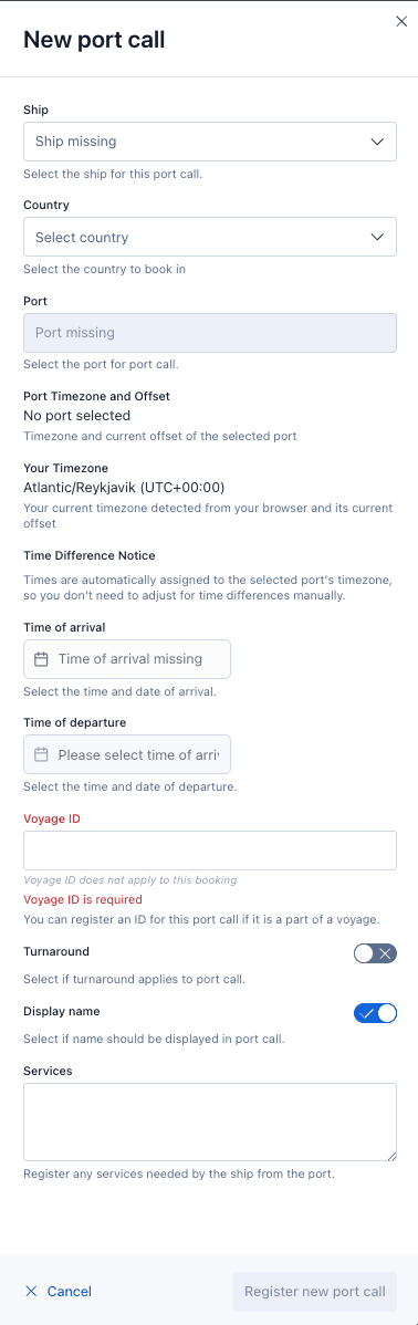 Port Call Management
